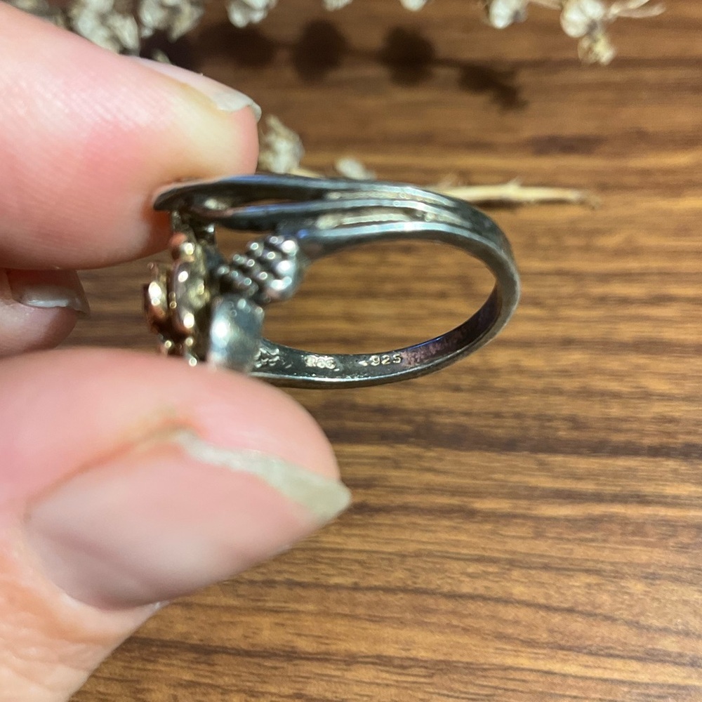 🌹Vintage Golden Rose and Silver Ring - Picture 6 of 8
